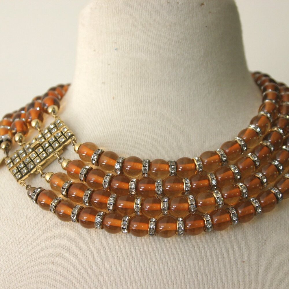 VINTAGE VALENTINO BEAD NECKLACE MADE IN ITALY